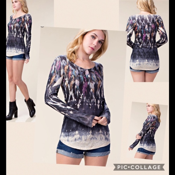 Vocal Sublimation Feather Print Stone embellished! - Picture 2 of 8